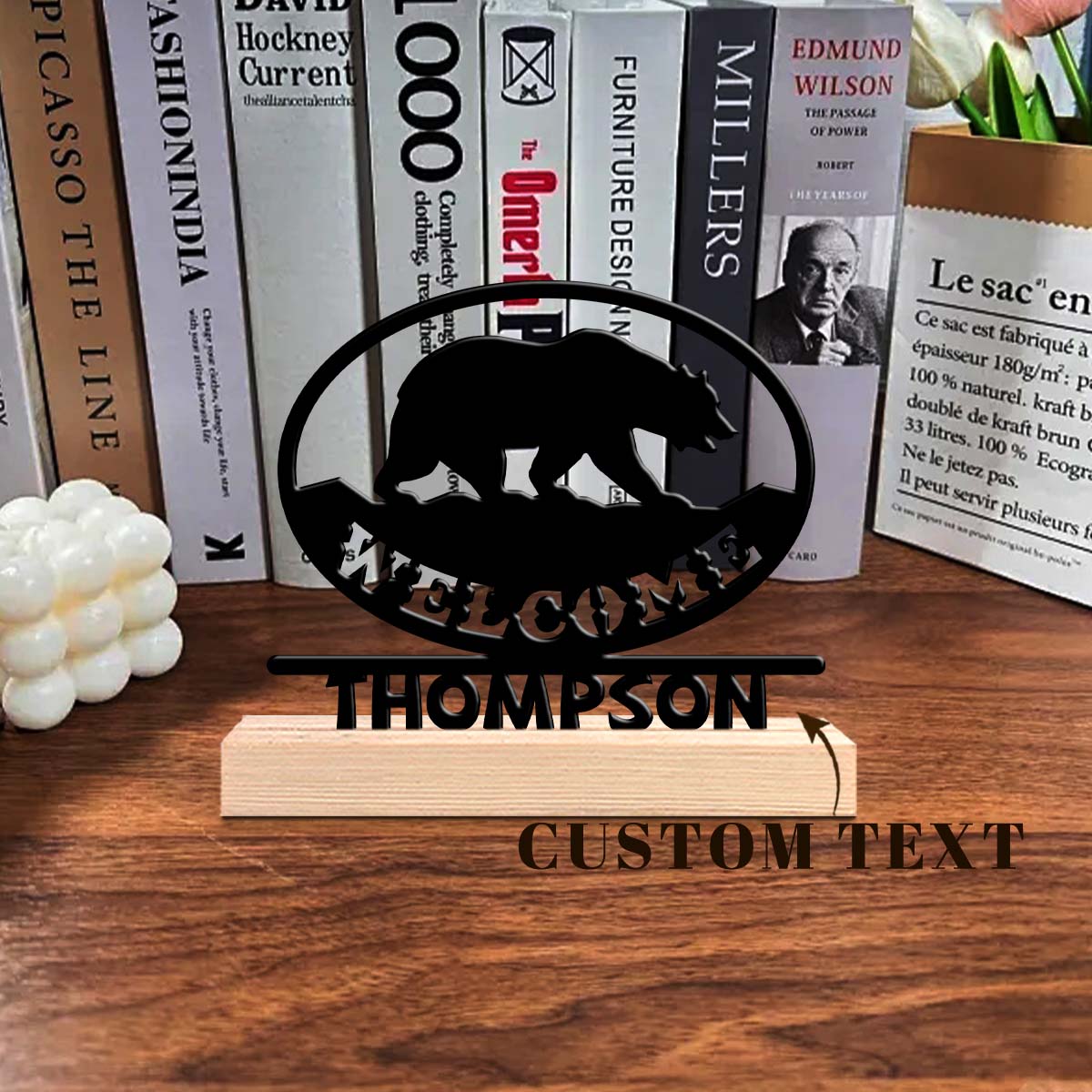 Desktop Laser Engraver - 1 buah Ornamen Meja Besi yang