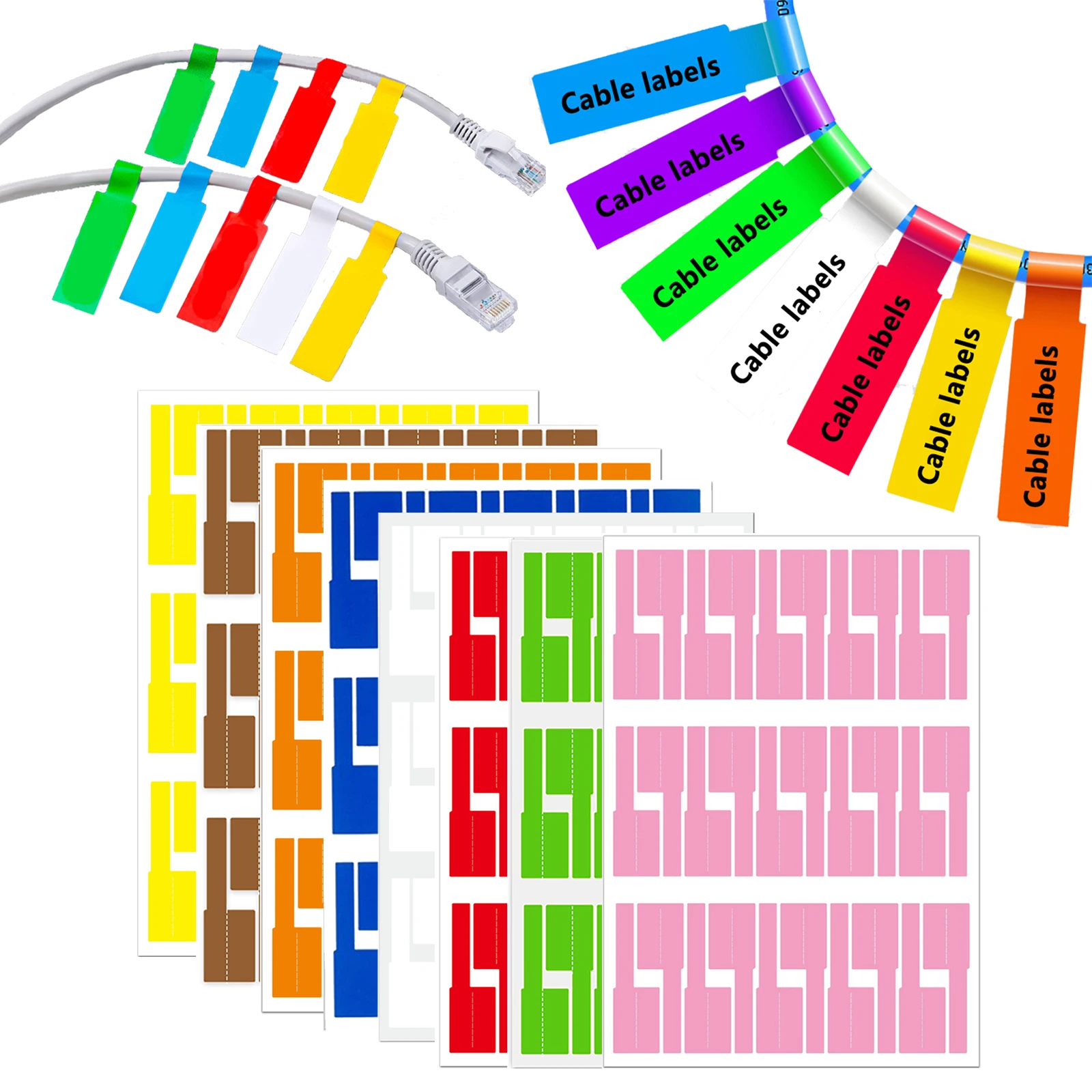 Industrial Laser - 240 Buah Label Kabel Berperekat Warna-warni