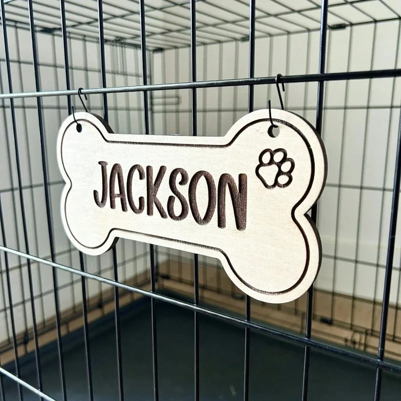 5PCS Tag Anjing Kayu Kustom -  - Laser Engraving Software ulasan dan harga