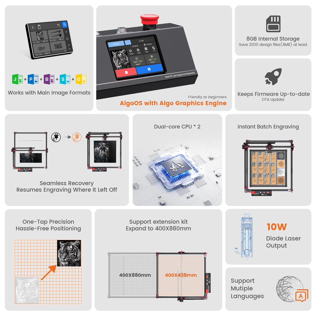 AlgoLaser DIY KIT MK2 10W Mesi - Laser Engraving Software ulasan dan harga
